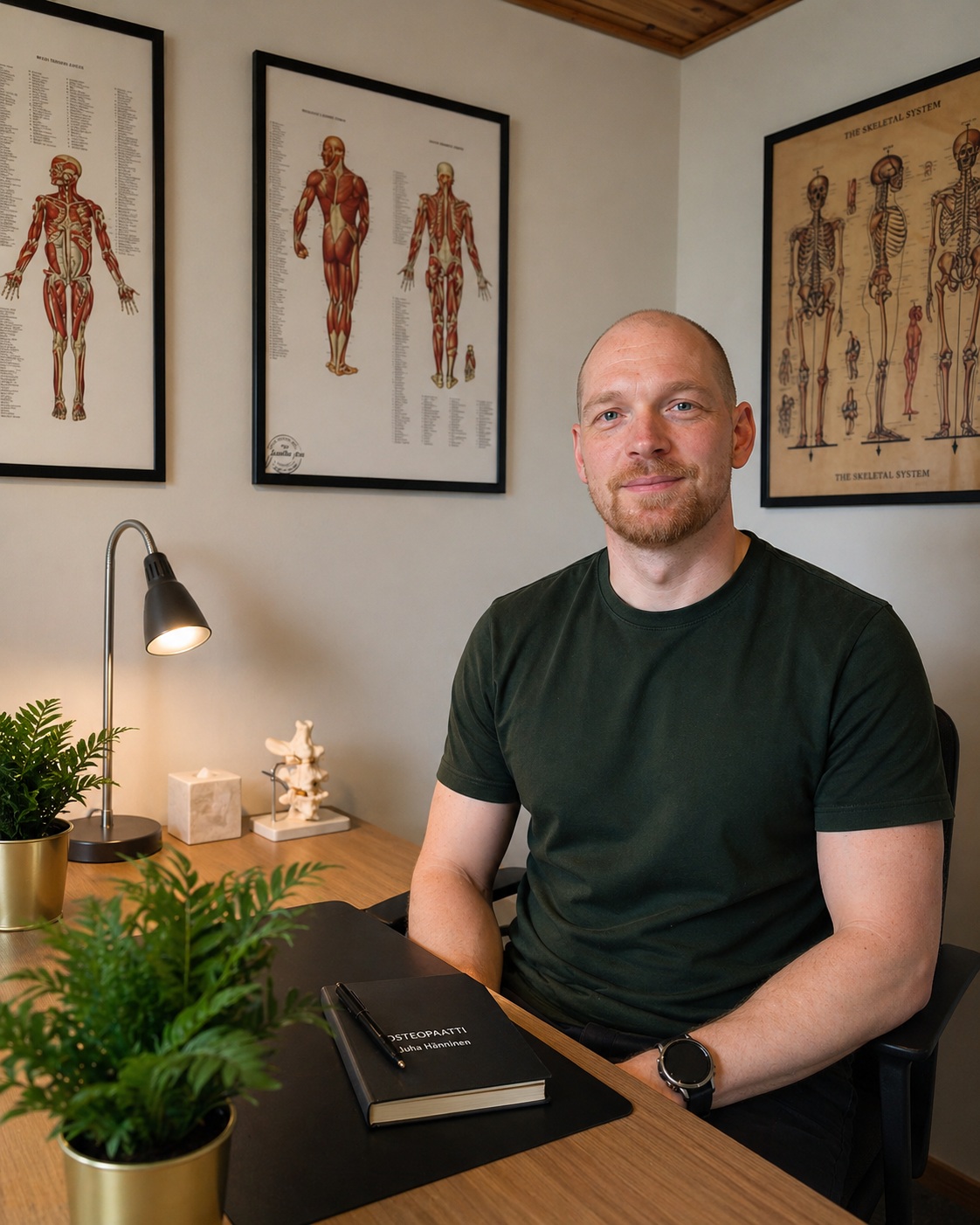 Osteopaatti Juha Hanninen vastaanotolla Keravalla